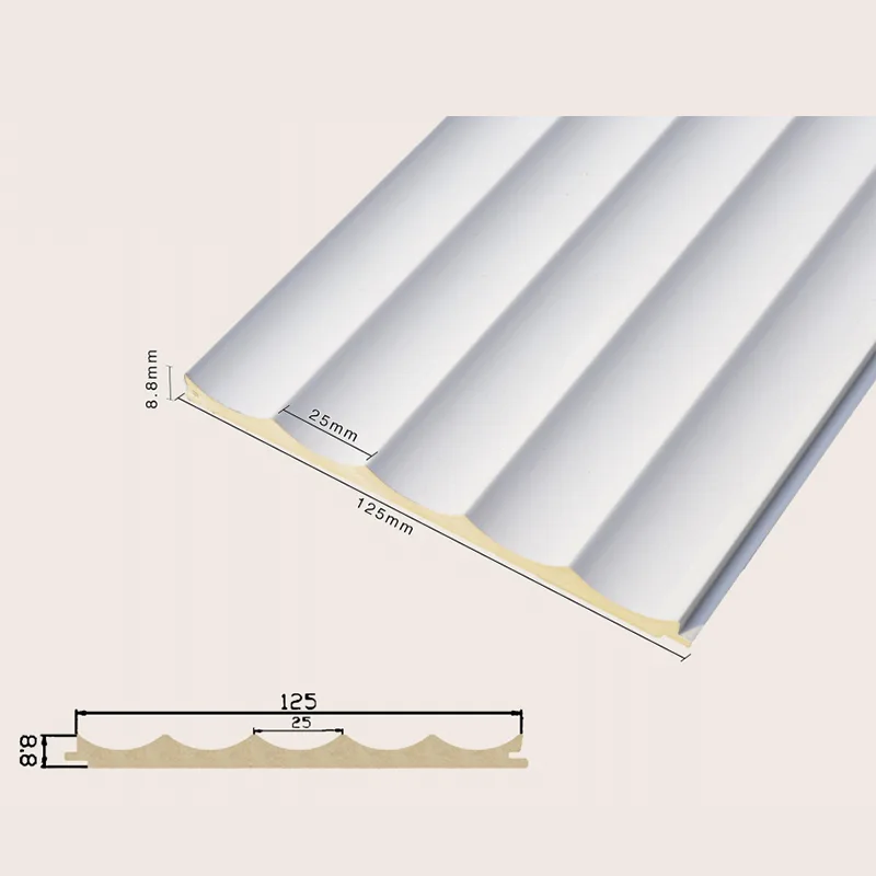 125 Pevný zapuštěný žlábkový stěnový panel s 5 mřížkami